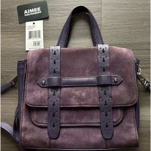 NWT Aimee Kestenberg “Sammy” Crossbody Handbag Purple Suede Leather Trim